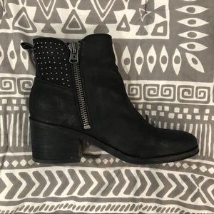 Lucky Brand Genuine Leather Black Stud Bootie